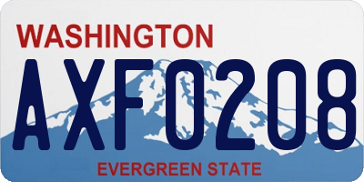 WA license plate AXF0208
