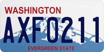 WA license plate AXF0211