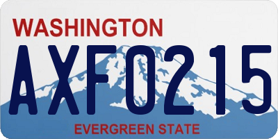WA license plate AXF0215