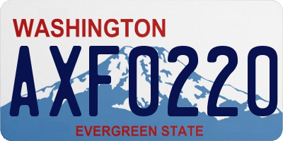 WA license plate AXF0220