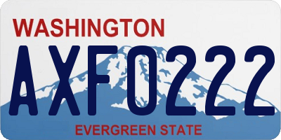WA license plate AXF0222
