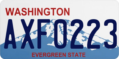 WA license plate AXF0223