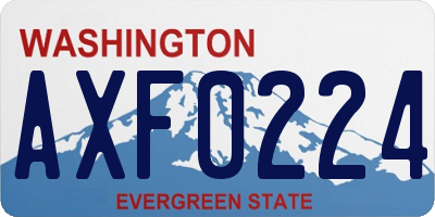 WA license plate AXF0224