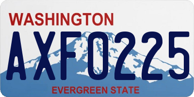 WA license plate AXF0225
