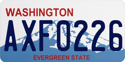 WA license plate AXF0226