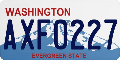 WA license plate AXF0227