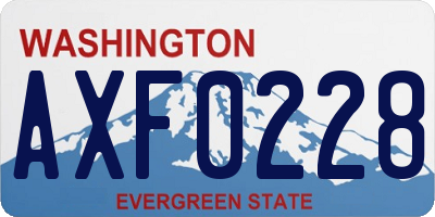 WA license plate AXF0228