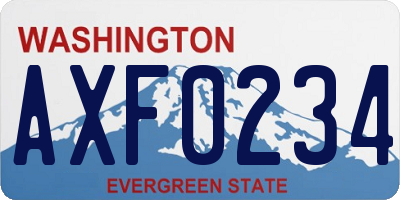 WA license plate AXF0234