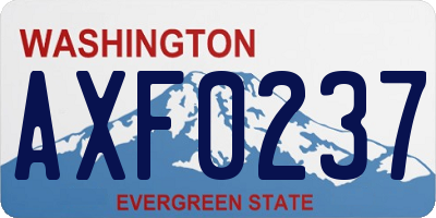 WA license plate AXF0237