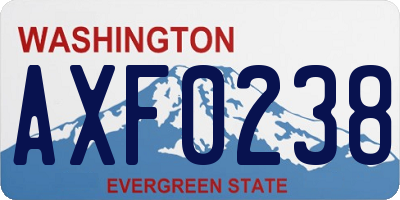 WA license plate AXF0238