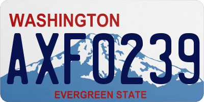 WA license plate AXF0239
