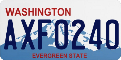 WA license plate AXF0240