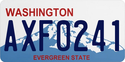 WA license plate AXF0241