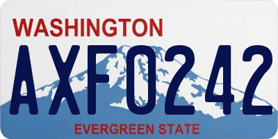 WA license plate AXF0242