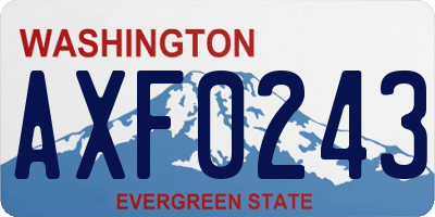WA license plate AXF0243