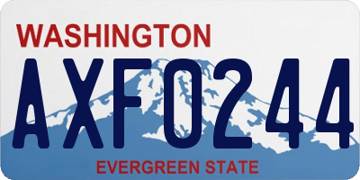 WA license plate AXF0244