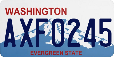 WA license plate AXF0245
