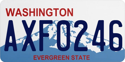 WA license plate AXF0246