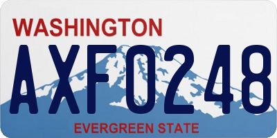WA license plate AXF0248