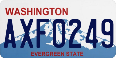 WA license plate AXF0249