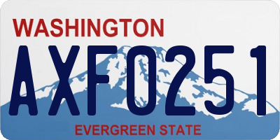 WA license plate AXF0251