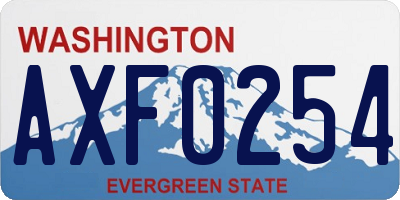 WA license plate AXF0254