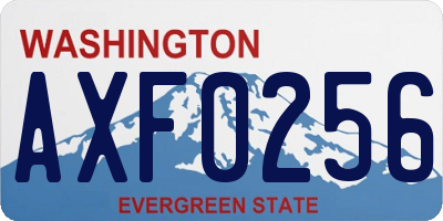 WA license plate AXF0256