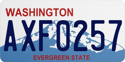 WA license plate AXF0257