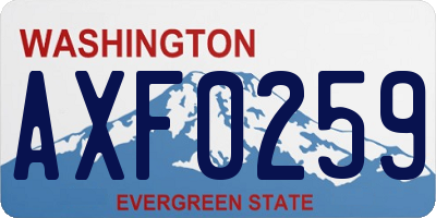 WA license plate AXF0259