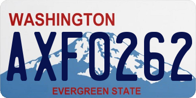 WA license plate AXF0262