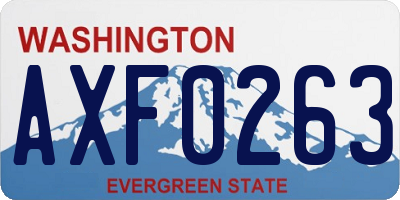 WA license plate AXF0263