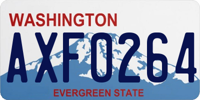 WA license plate AXF0264