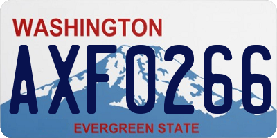 WA license plate AXF0266