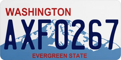 WA license plate AXF0267