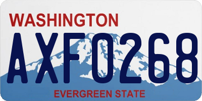 WA license plate AXF0268