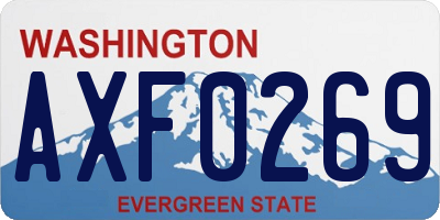 WA license plate AXF0269