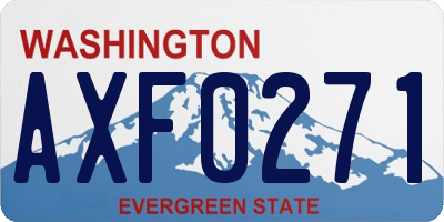 WA license plate AXF0271