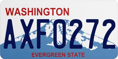 WA license plate AXF0272