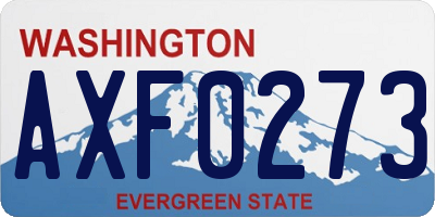 WA license plate AXF0273