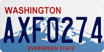 WA license plate AXF0274