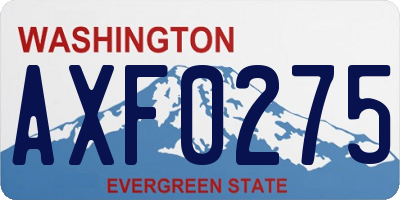 WA license plate AXF0275