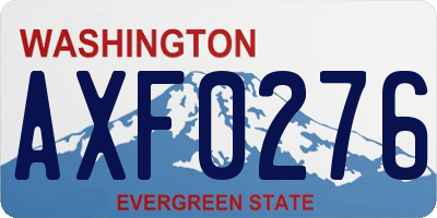 WA license plate AXF0276