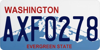 WA license plate AXF0278