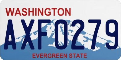 WA license plate AXF0279