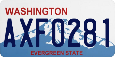 WA license plate AXF0281
