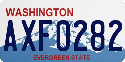 WA license plate AXF0282