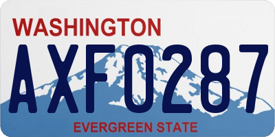 WA license plate AXF0287