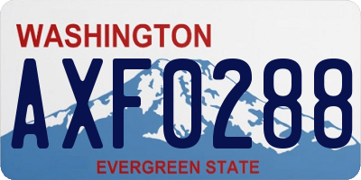WA license plate AXF0288