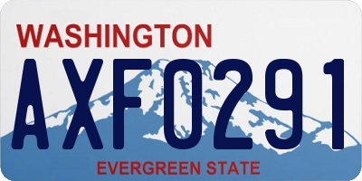 WA license plate AXF0291