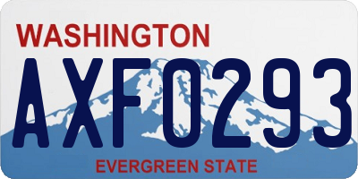 WA license plate AXF0293